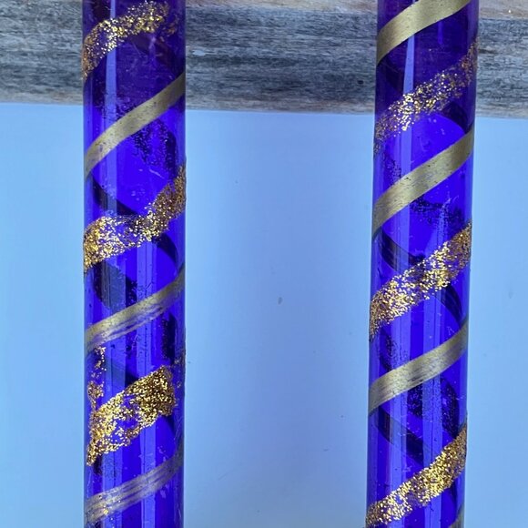 Blown Glass Unsilvered Candlestick Clip Ornaments - set of 5 - Picture 4 of 15